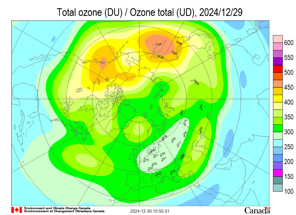 2024-12-30 | Paskutinėmis gruodžio dienomis – vėl sumažėjęs ozono sluoksnis